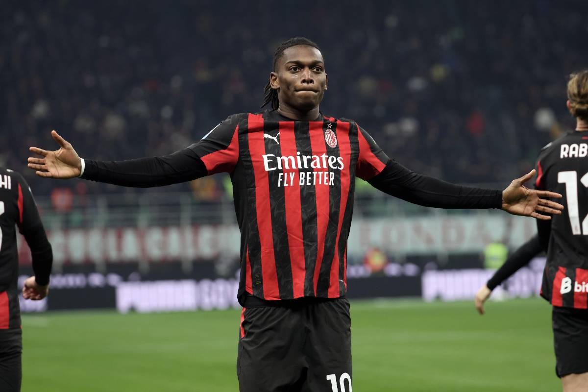 Rafael Leao in campo per Milan-Lazio
