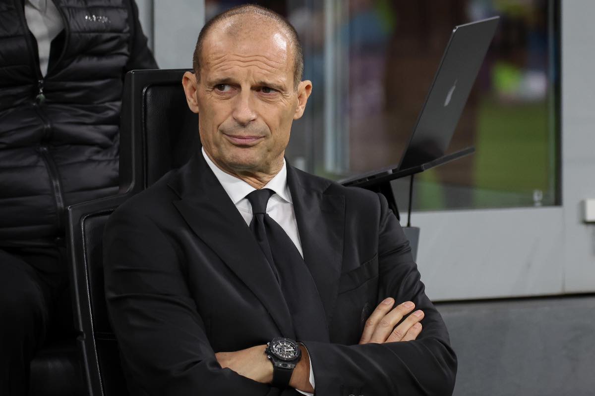 Massimiliano Allegri in panchina nel match contro la Roma