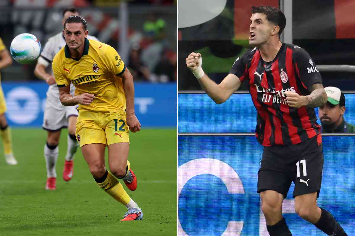 Adrien Rabiot e Christian Pulisic in azione con la maglia del Milan