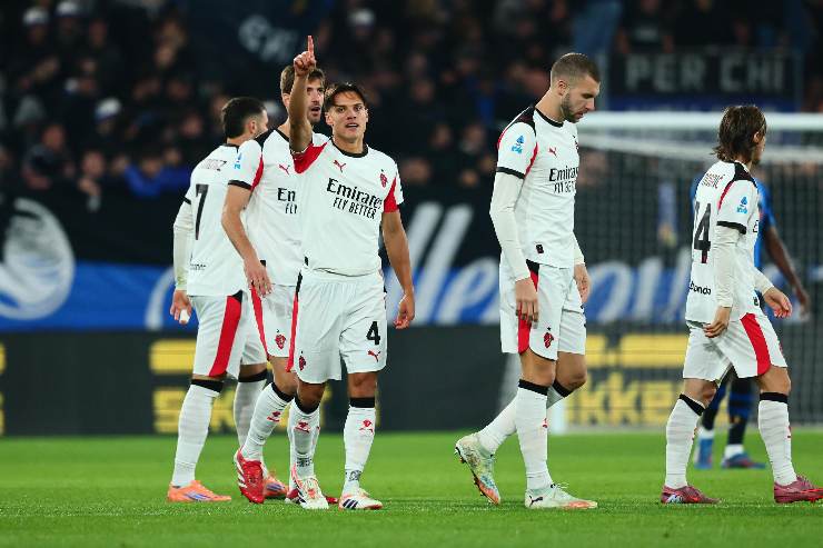 I calciatori del Milan in primo piano