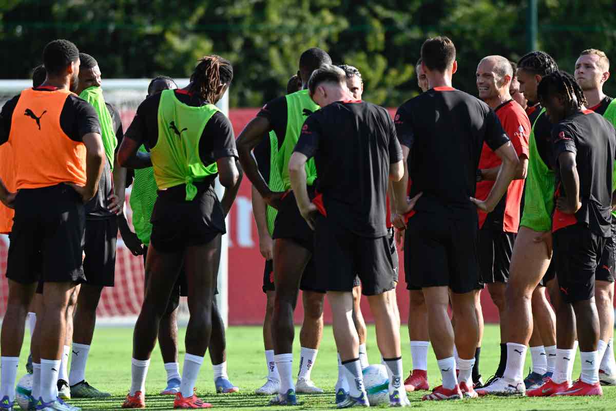 Squadra Milan in preparazione della nuova stagione