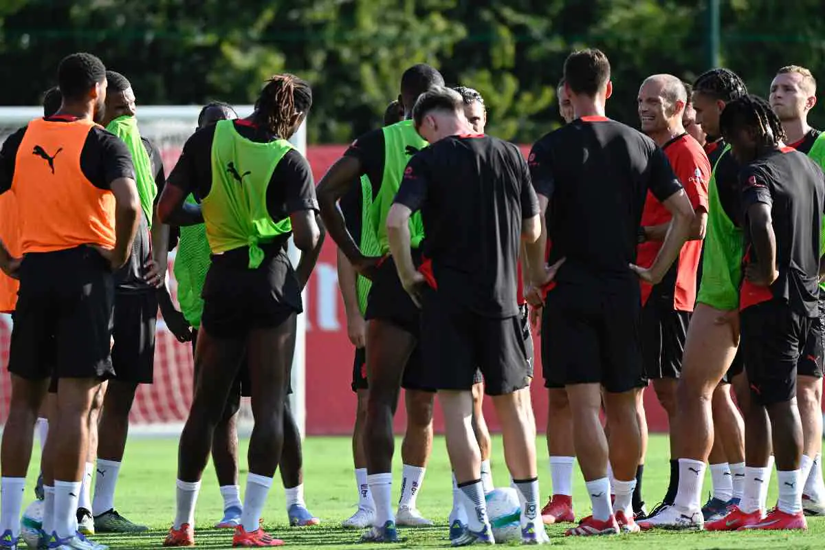 Squadra Milan in preparazione della nuova stagione