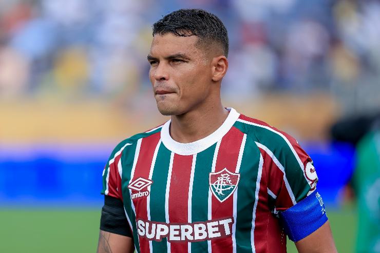 Thiago Silva in campo con la maglia del Fluminense