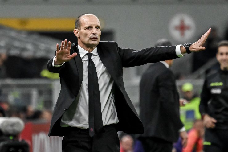 Il tecnico Massimiliano Allegri in primo piano