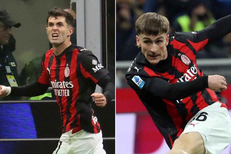 Collage che ritrare Chrisitian Pulisic e Alexis Saelemaekers