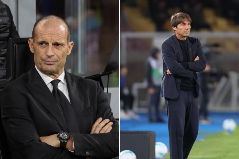 Max Allegri e Antonio Conte, rispettivamente allenatori di Milan e Napoli