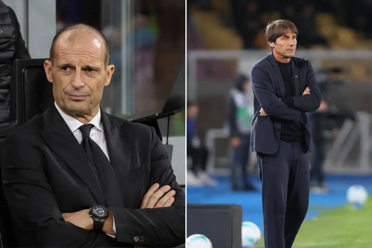 Max Allegri e Antonio Conte, rispettivamente allenatori di Milan e Napoli