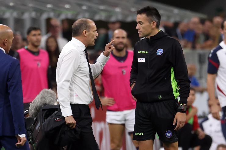 Allegri infuriato con l'arbitro