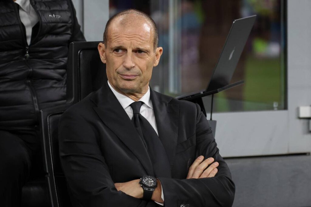 Allegri in panchina contro la Roma