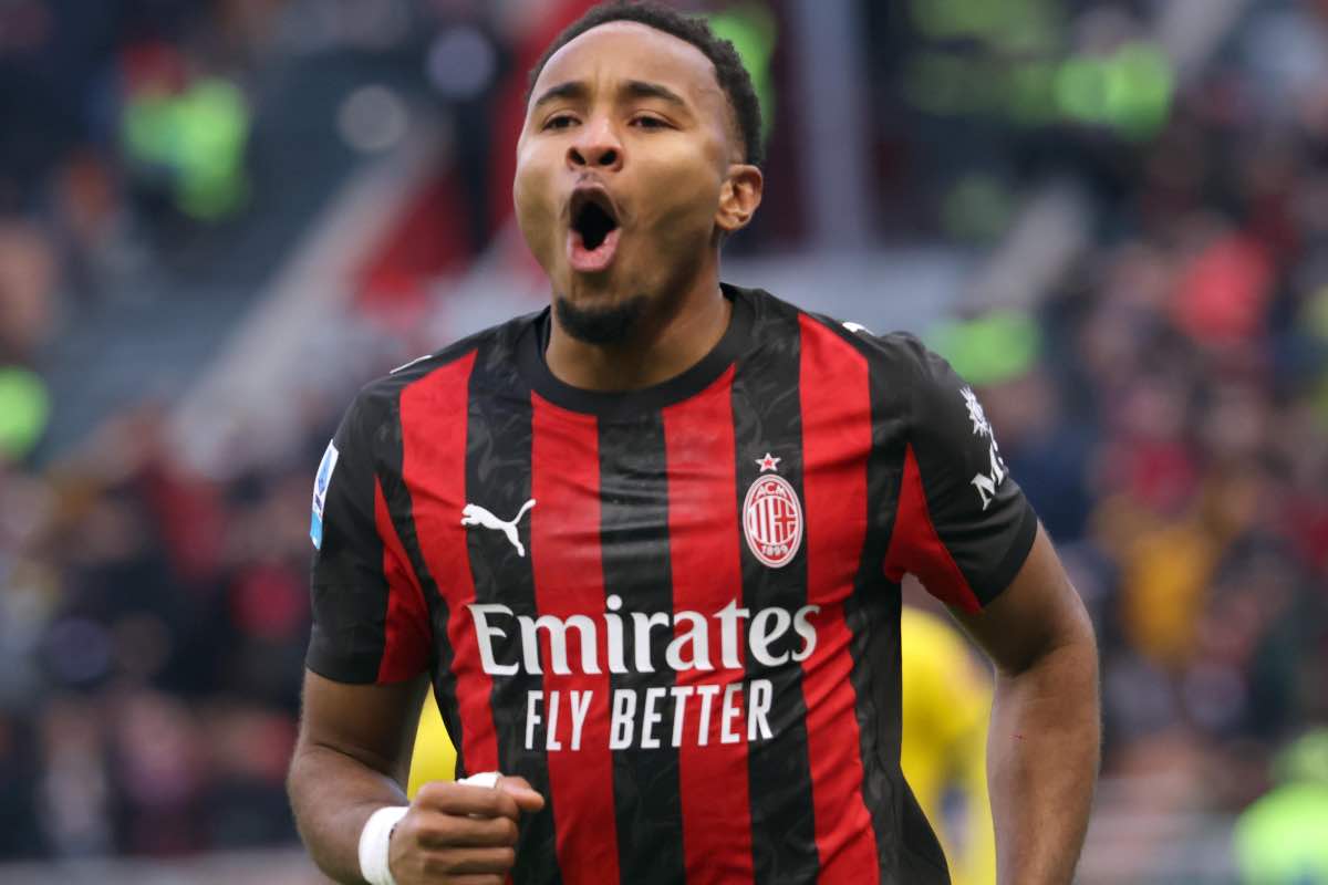 Christopher Nkunku esulta nella gara contro l'Hellas Verona