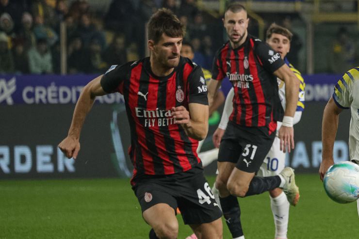 Gabbia in azione durante la sfida al Parma