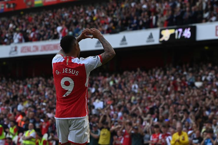 Gabriel Jesus con l'Arsenal in Premier League