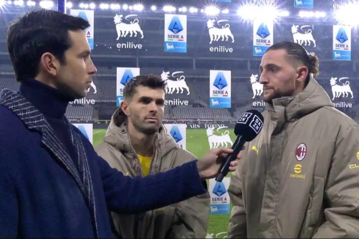 Christian Pulisic e Adrien Rabiot ai microfoni di DAZN dopo la vittoria del Milan per 3-2 contro il Torino