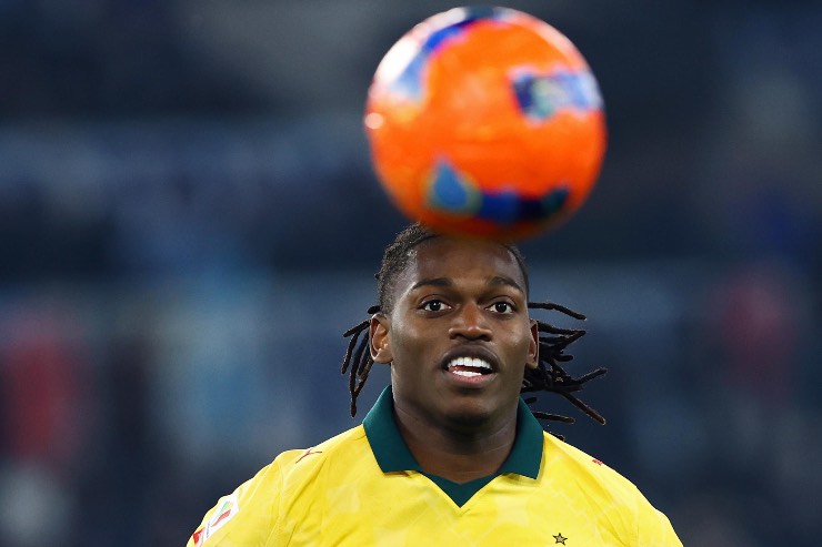 Rafael Leao i campèo per la Coppa Italia 2025 contro la Lazio