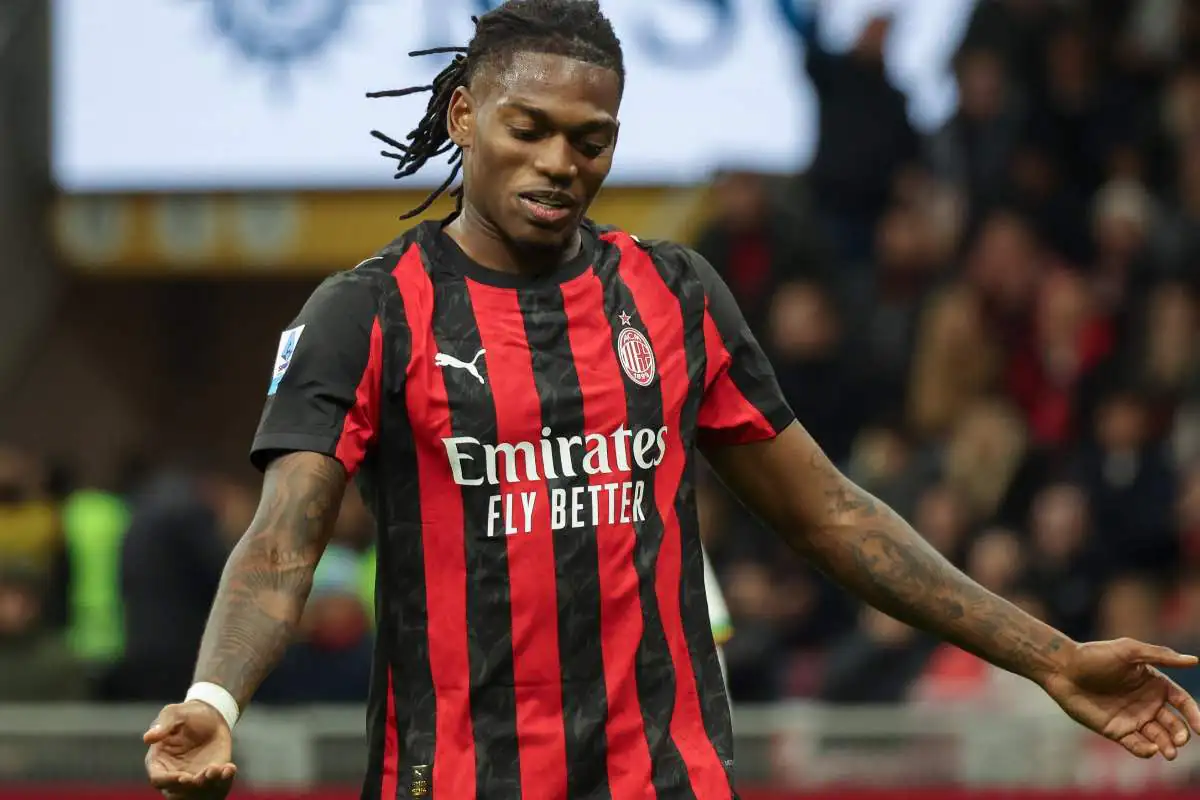 Rafael Leao nella gara di Serie A 2025 contro la Roma