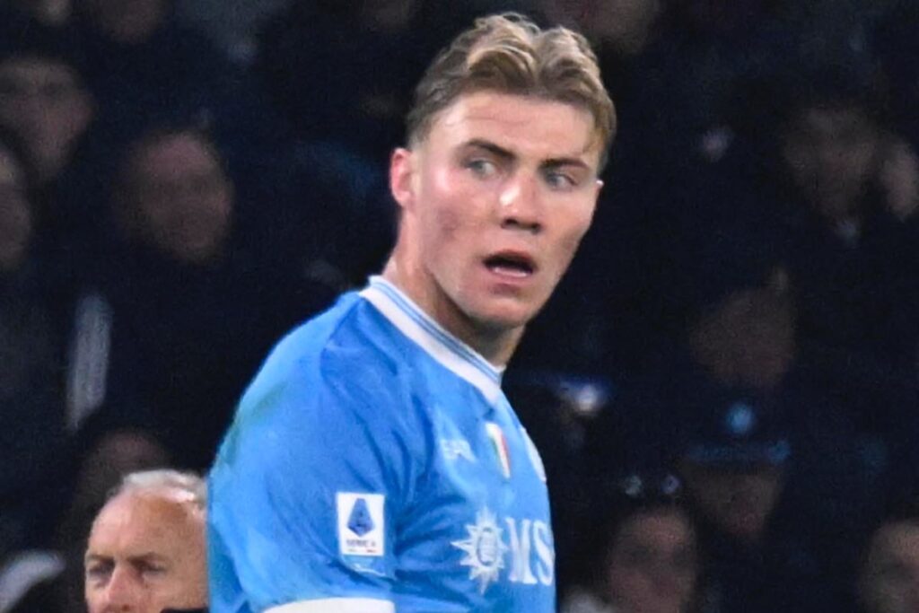 Rasmus Hojlund nella gara contro la Juventus