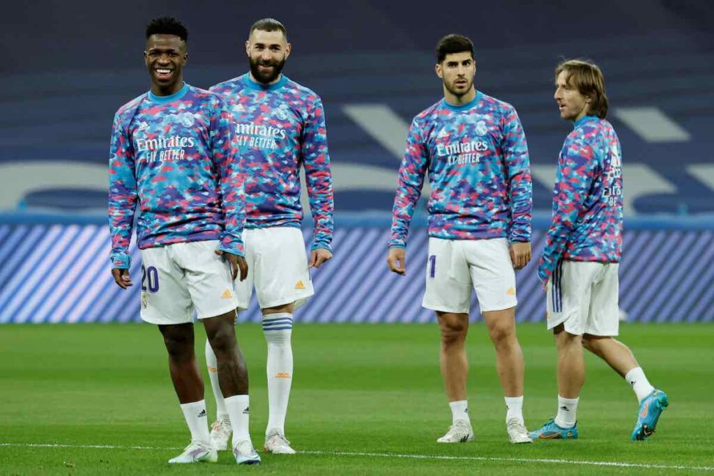 Milan: Vinicius, Benzema, Asensio e Modric in campo con il Real Madrid