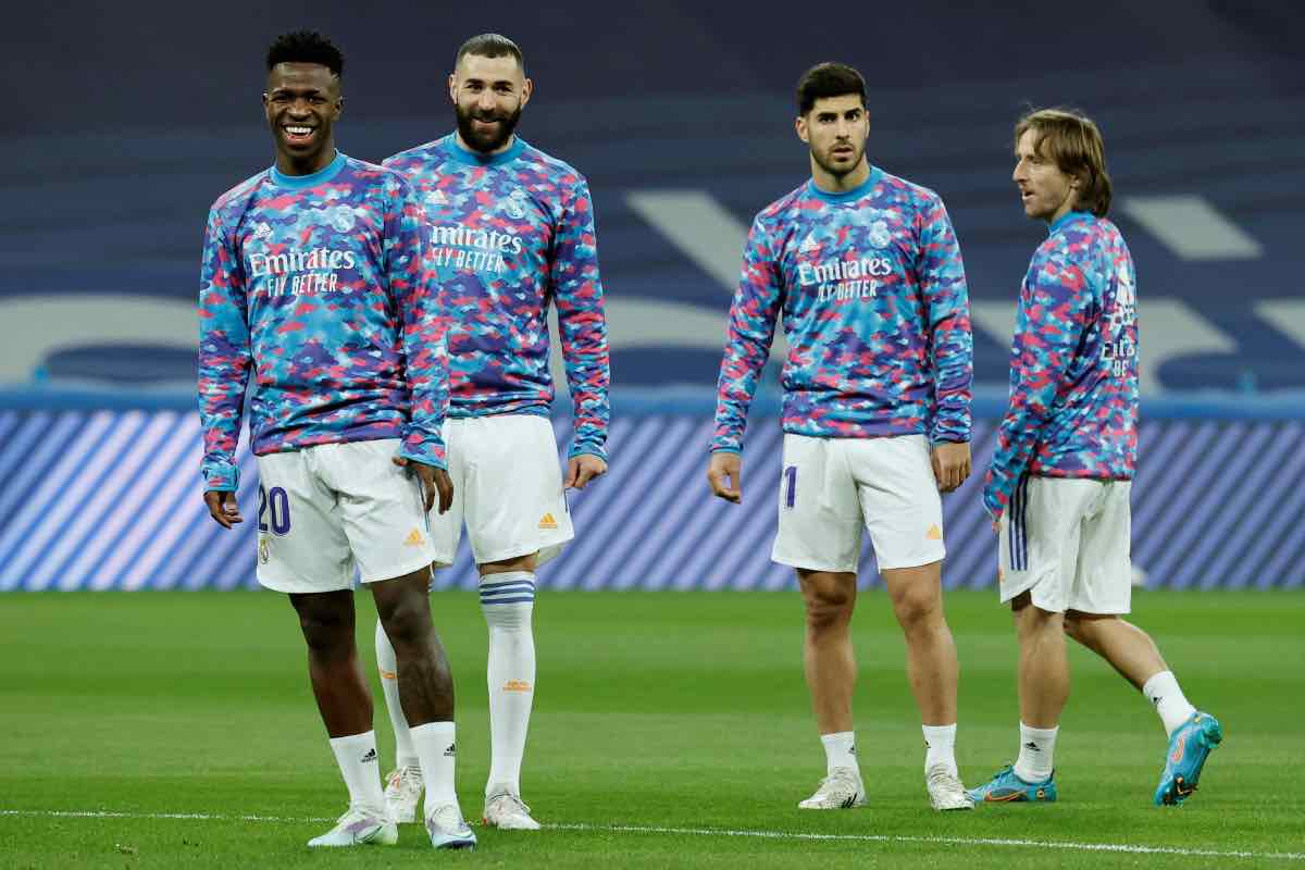 Milan: Vinicius, Benzema, Asensio e Modric in campo con il Real Madrid