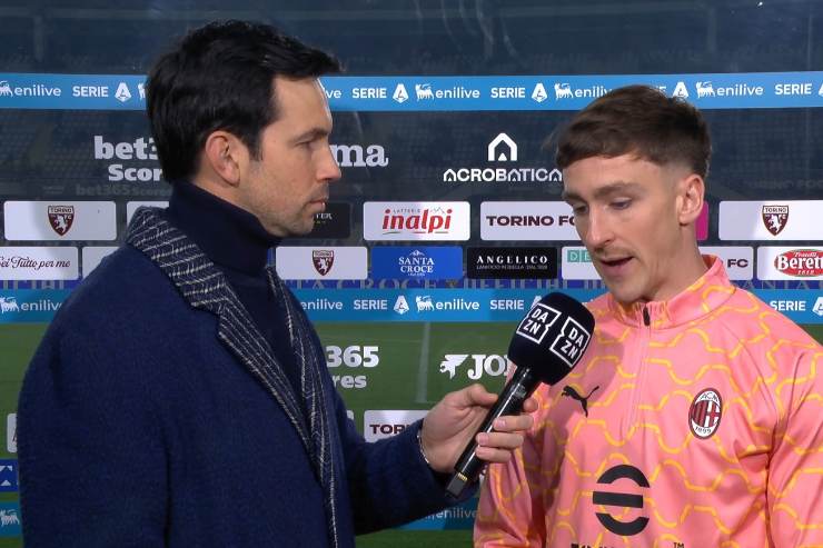 Alexis Saelemaekers intervistato a DAZN prima della sfida tra Torino e Milan