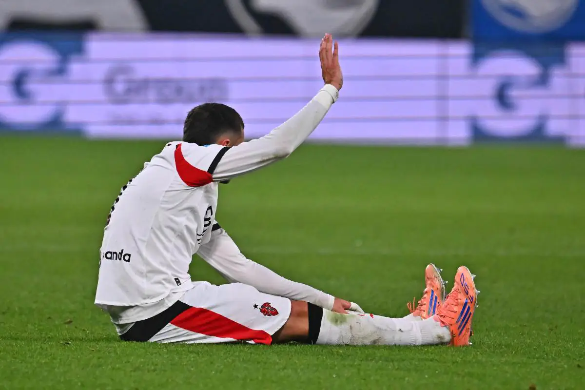 Santiago Gimenez, attaccante del Milan, nel corso del match contro l'Atalanta
