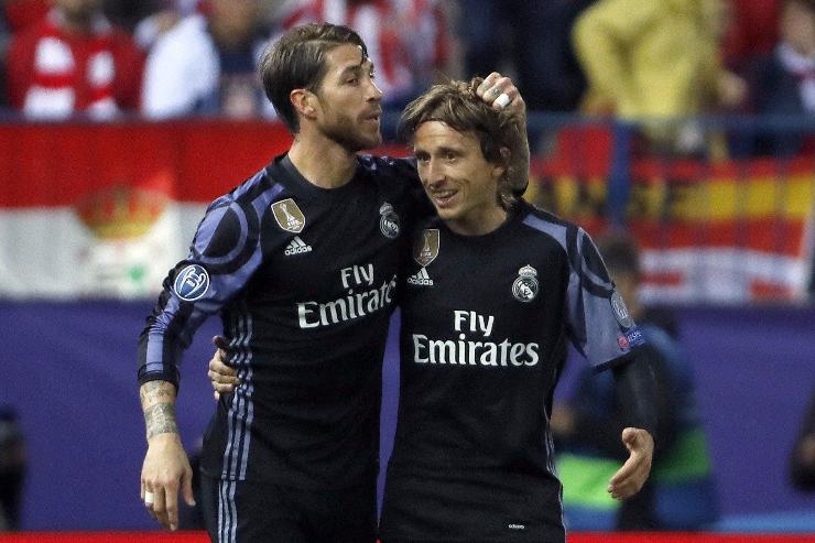 Sergio Ramos e Modric con la maglia del Real Madrid