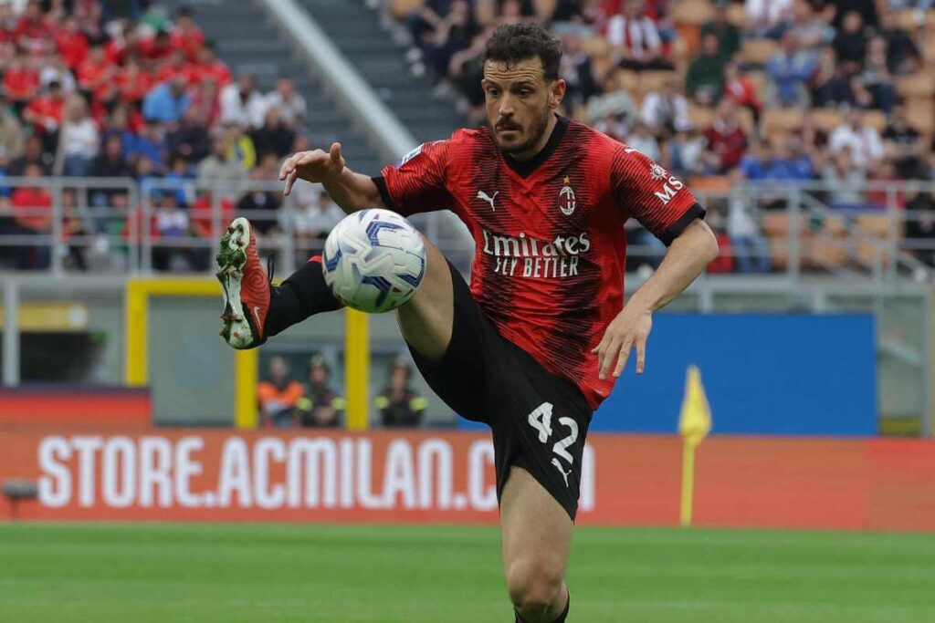 Florenzi in partita con la maglia del Milan