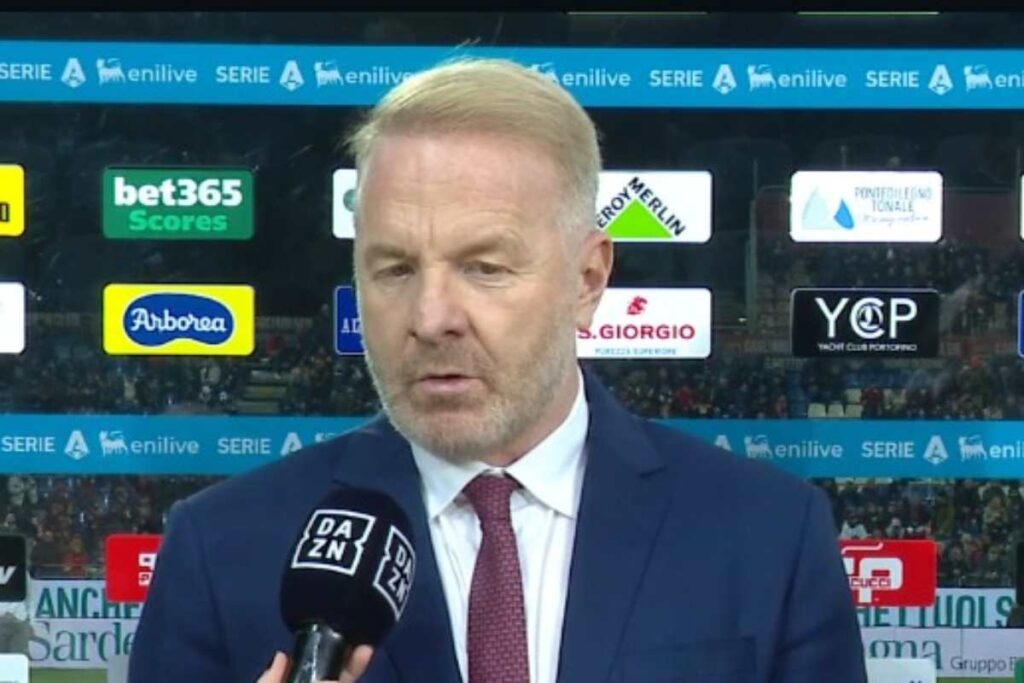 Igli Tare nel pre-partita di Cagliari-Milan di Serie A