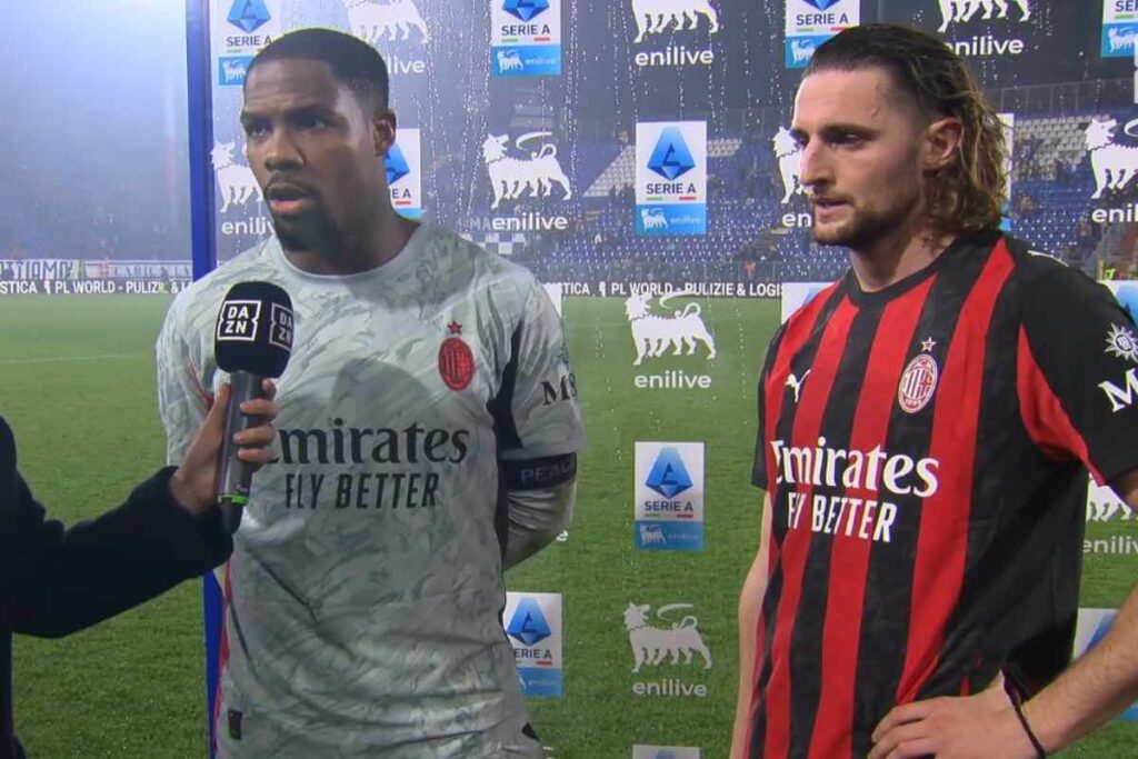 Maignan e Rabiot dopo Como-Milan.