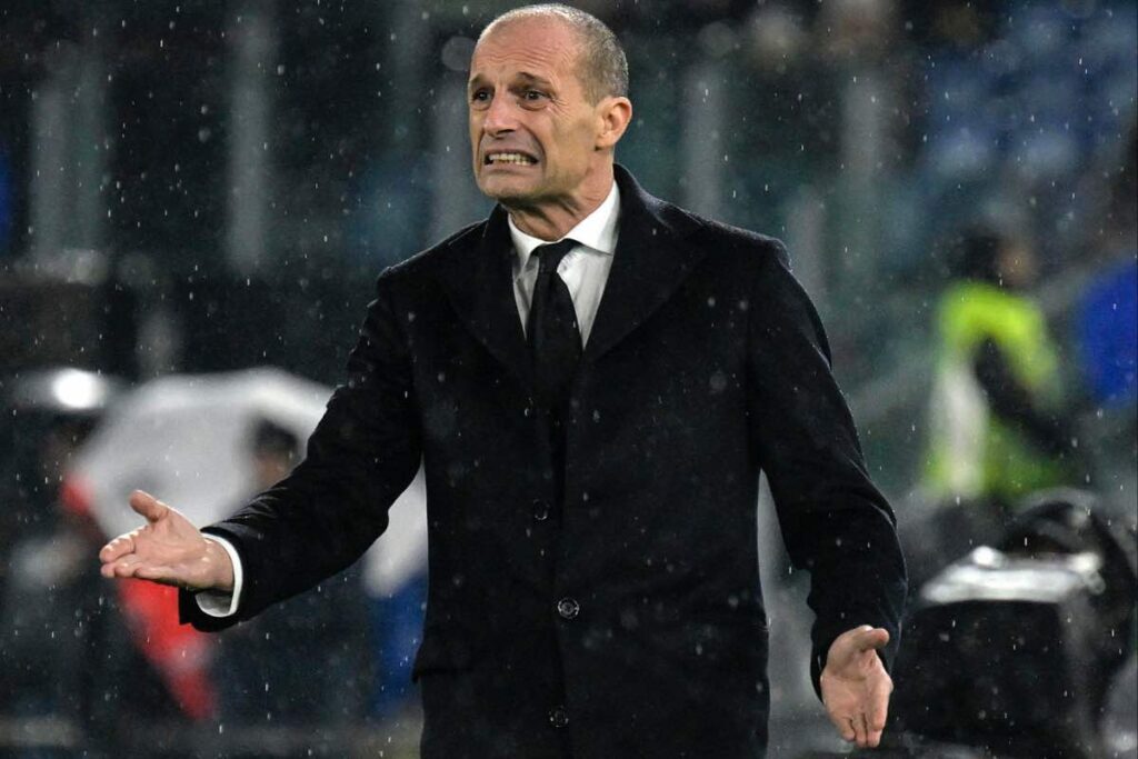 Massimiliano Allegri nella gara contro la Roma