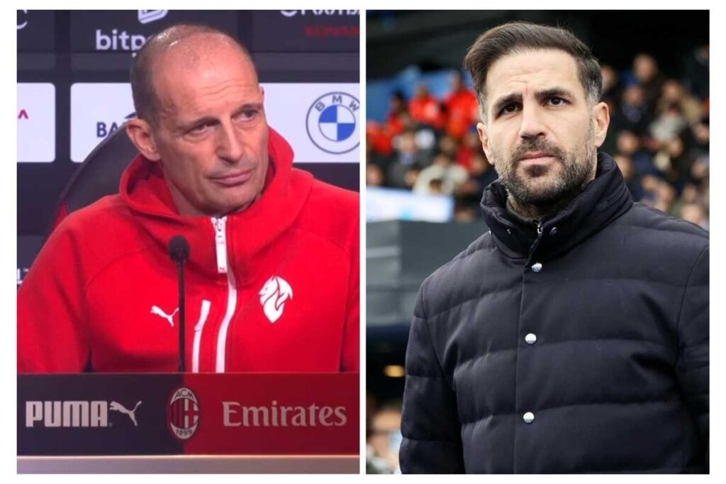 Collage che ritrae Allegri e Fabregas