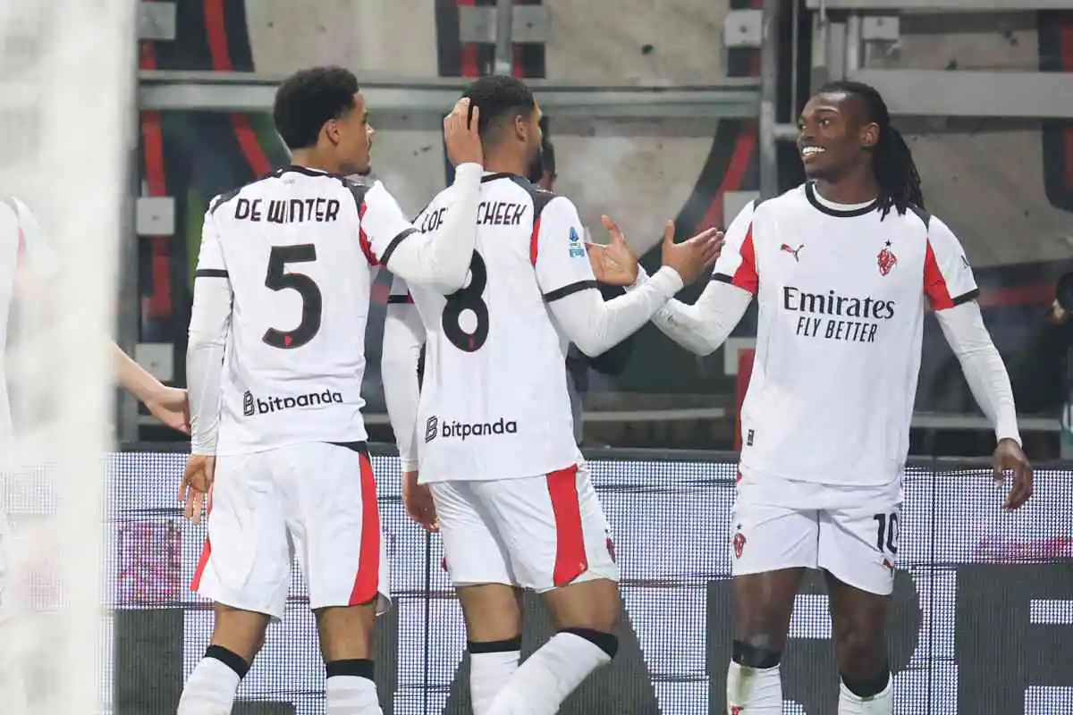 Milan esulta al gol contro il Cagliari