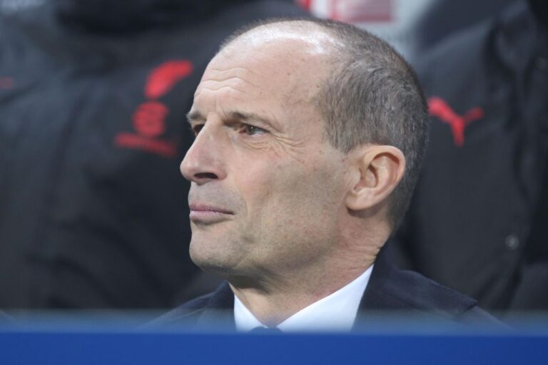 L'allenatore del Milan Massimiliano Allegri in primo piano