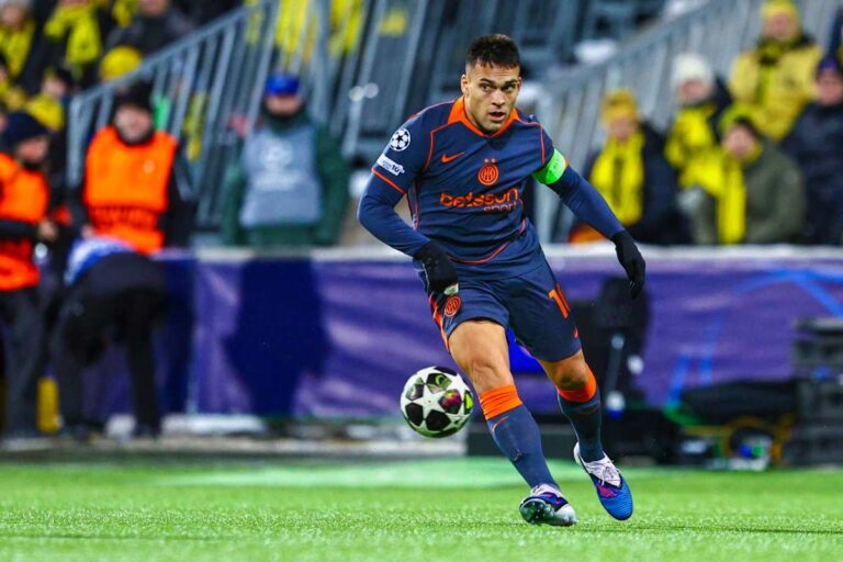 Lautaro Martinez, attaccante dell'Inter, nel corso del match contro il Bodo Glimt