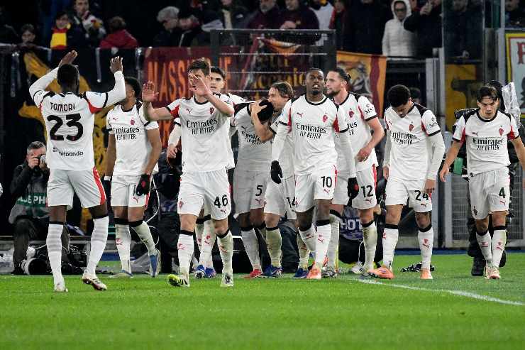 Il Milan esulta in squadra