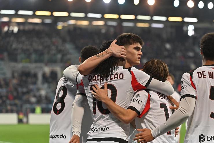 Squadra del Milan in campo