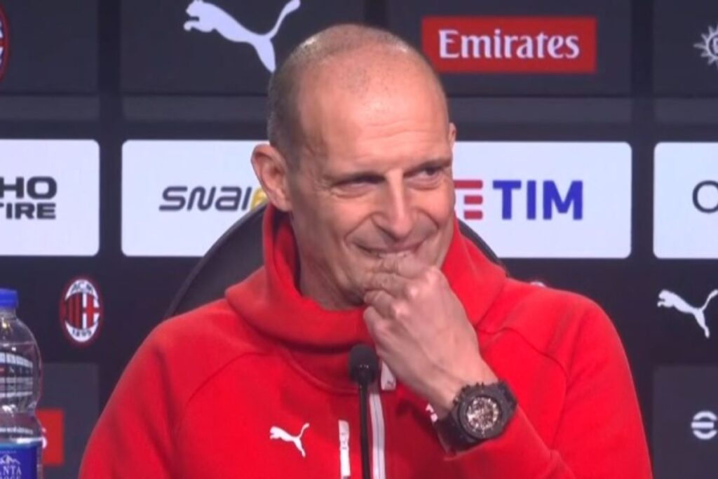 Allegri pensieroso in conferenza stampa