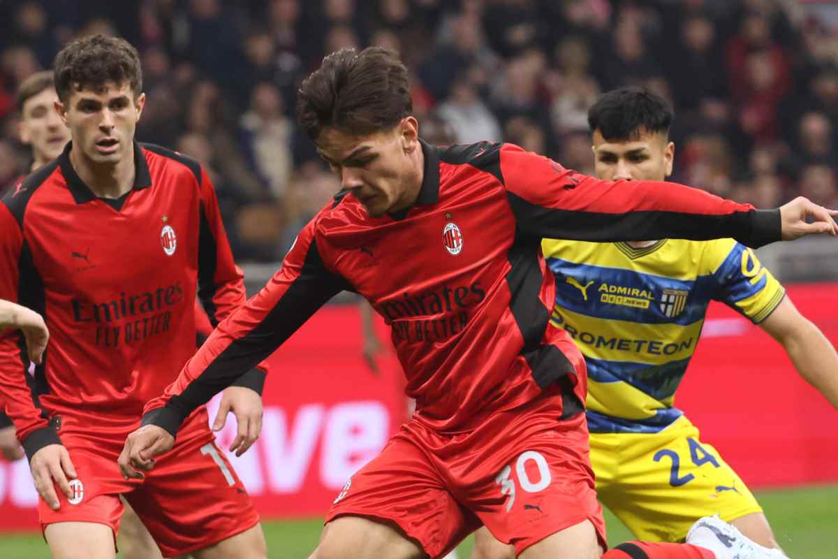 Jashari durante Milan-Parma di campionato.