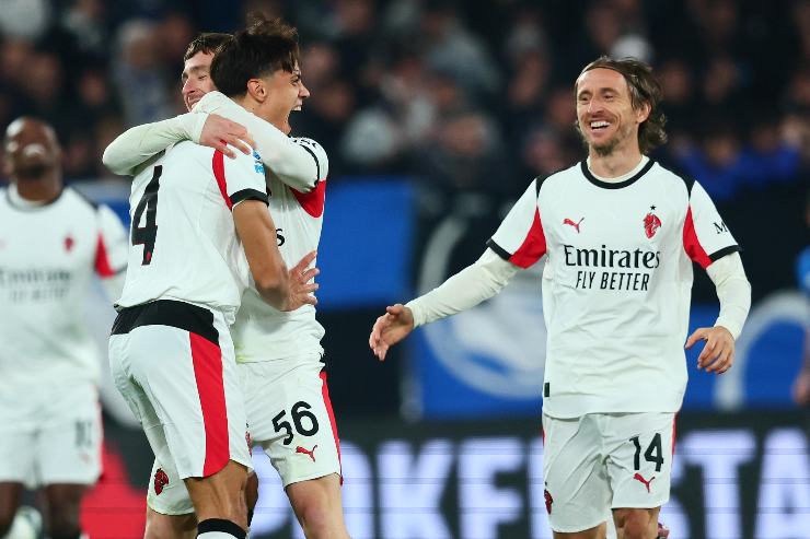 I calciatori del Milan in primo piano