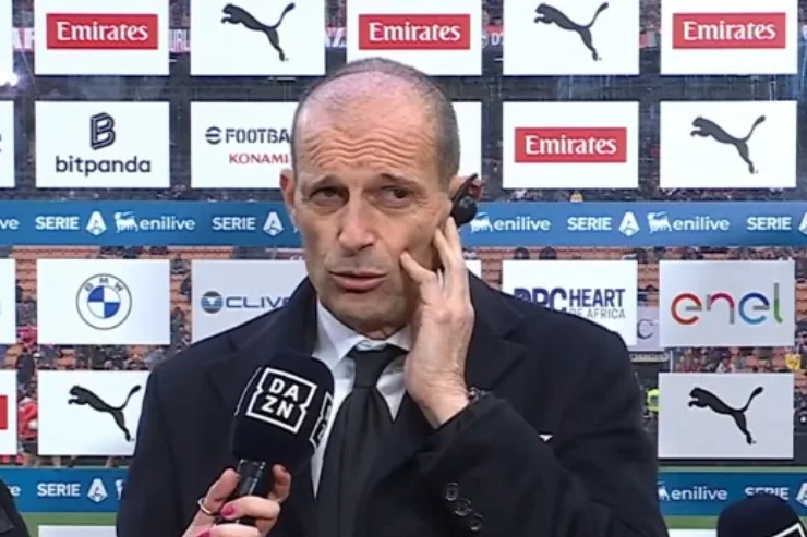 Allegri intervistato da DAZN. 