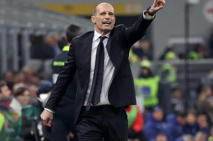 Massimiliano Allegri, allenatore del Milan, nel corso del match contro l'Inter