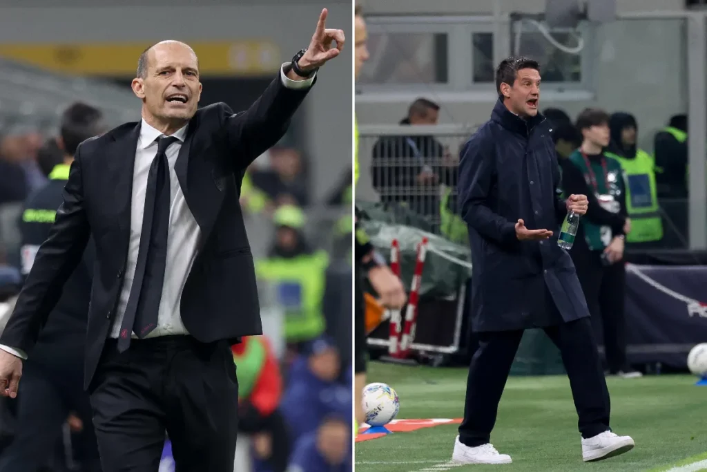 Allegri e Chivu durante il derby tra Milan e Inter