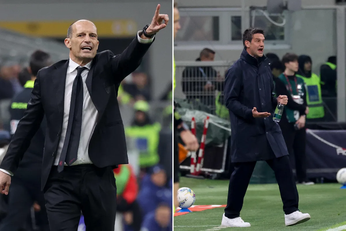 Allegri e Chivu durante il derby tra Milan e Inter
