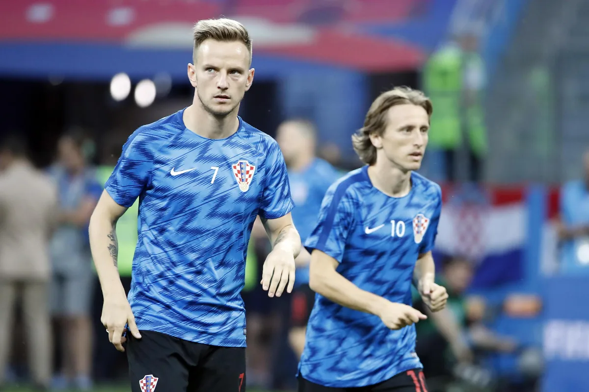 Rakitic e Modric in allenamento