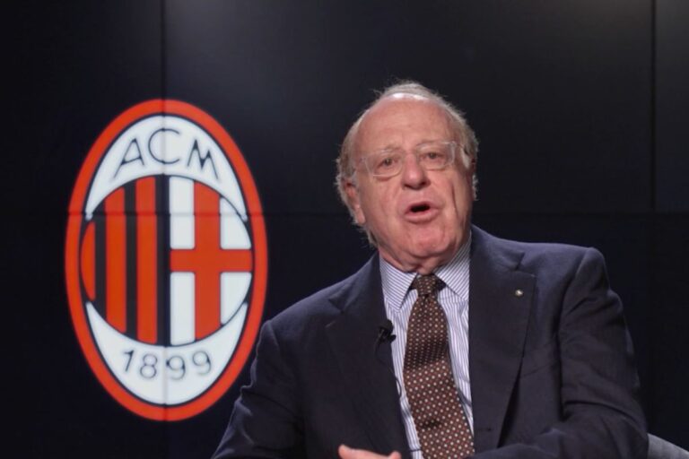 Paolo Scaroni, presidente del Milan, durante un intervento su Dazn riguardante il progetto del nuovo stadio