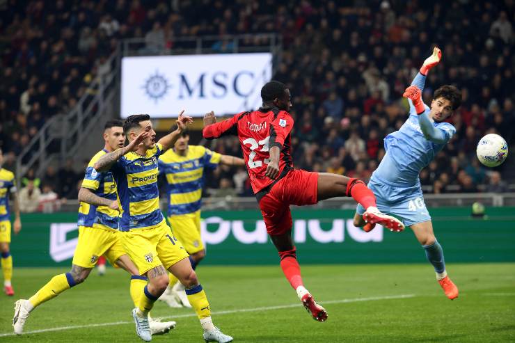 Tomori in campo contro il parma