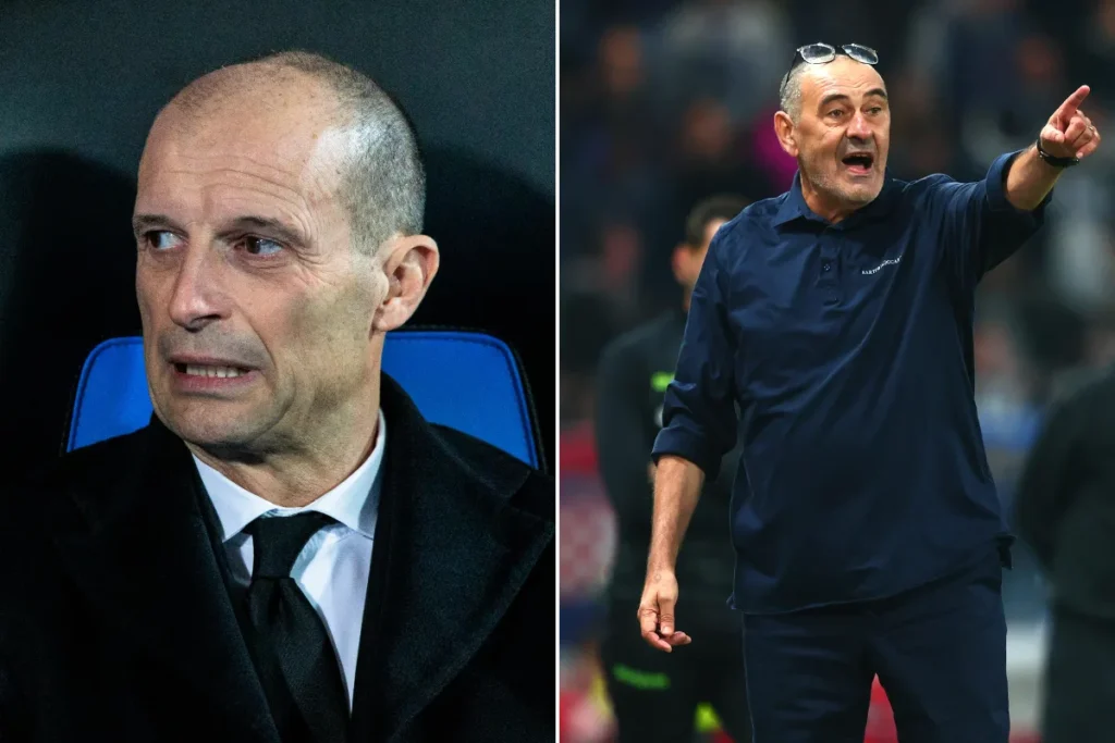 Allegri e Sarri foto collage