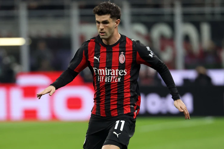 Christian Pulisic, attaccante del Milan, nel corso del match contro l'Inter