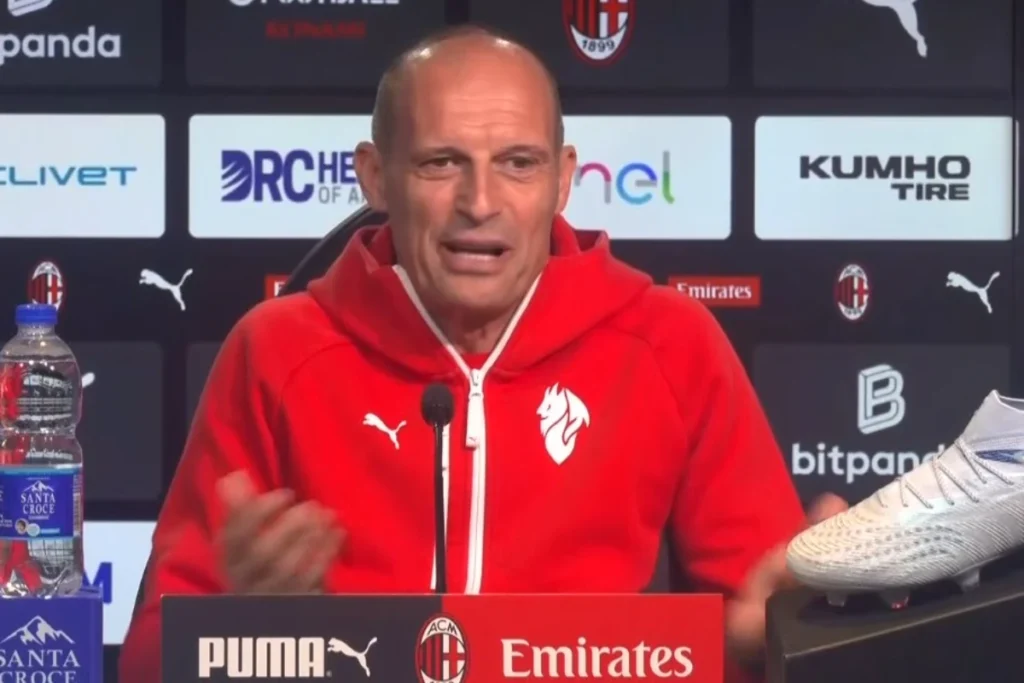 Massimiliano Allegri in conferenza stampa traccia la strategia del Milan per la Champions League