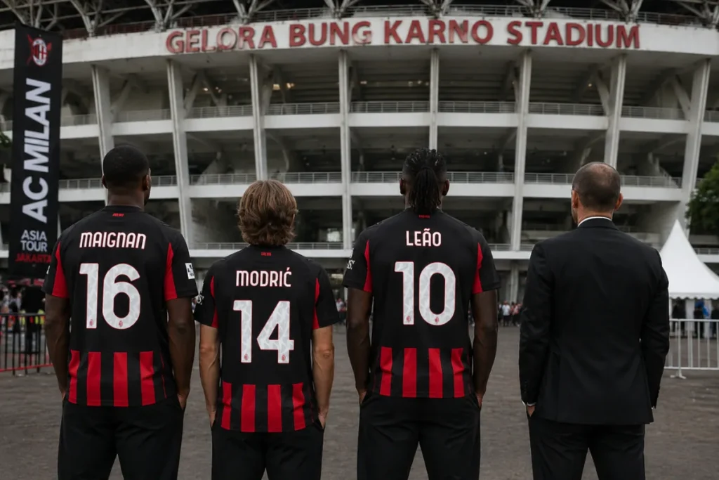 Giocatori Milan fuori lo stadio