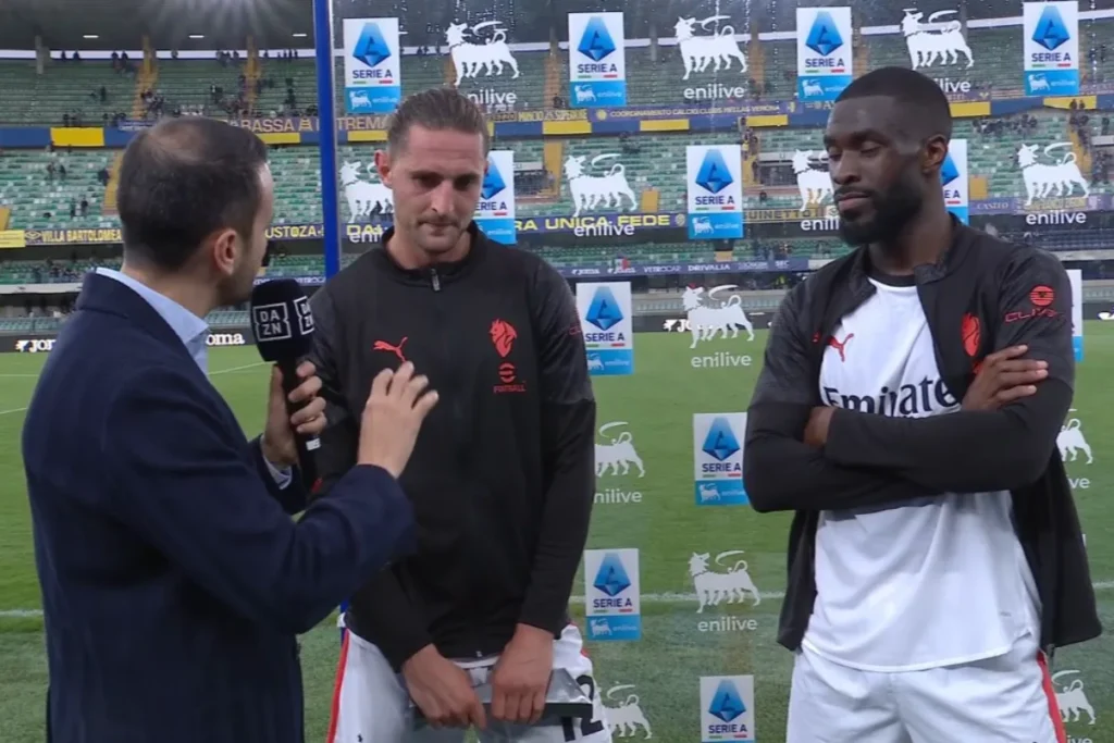 Adrien Rabiot intervistato a DAZN dopo il gol in Verona-Milan